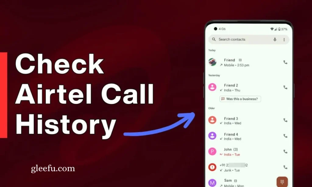 airtel call history